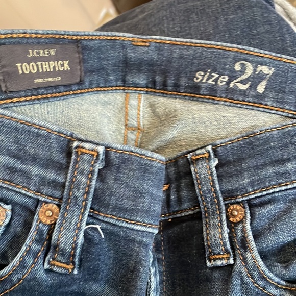 J. Crew Toothpick Skinny Slim Fit Blue Jeans Size 27 - Picture 10 of 12